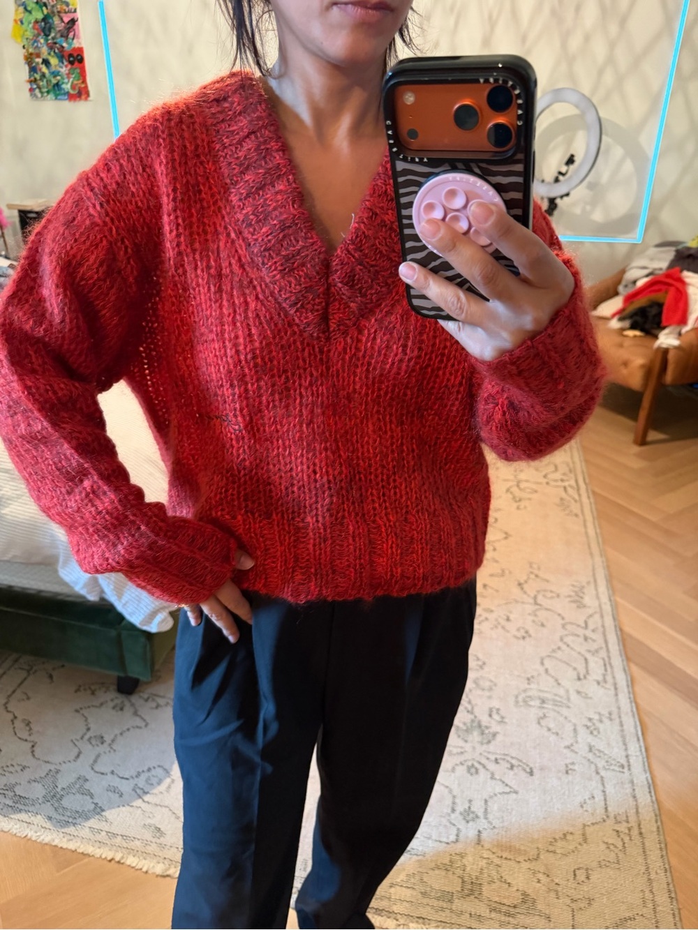 Ganni Mohair V-Neck Jumper